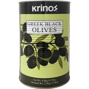 KRINOS Greek Black Olives 9.7lb tin