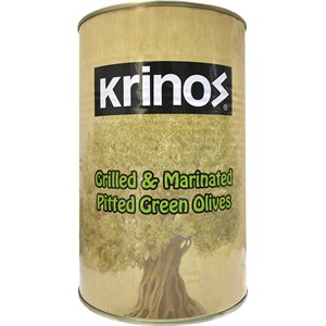 Krinos Grilled & Marinated Pitted Green Olives 2x8.8lb tins