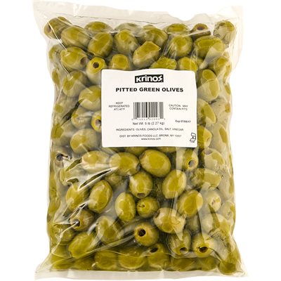 KRINOS Pitted Green Olives 5lb