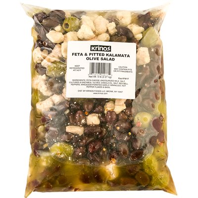 KRINOS Pitted Kalamata Olives & Feta Cheese 5lb KRINOS Pitted Kalamata Olives & Feta Cheese 5lb