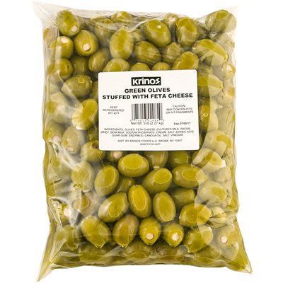 KRINOS Green Olives Stuffed with Feta 5lb KRINOS Green Olives Stuffed with Feta 5lb