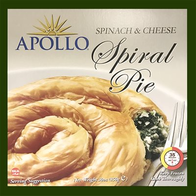 APOLLO Spiral Spinach & Cheese Pie 850g APOLLO Spiral Spinach & Cheese Pie 850g