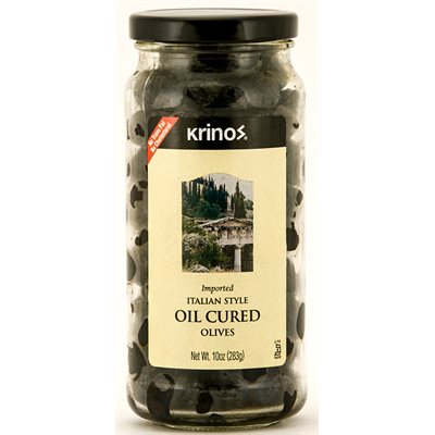 KRINOS Oil Cured Olives 12/10 oz jars