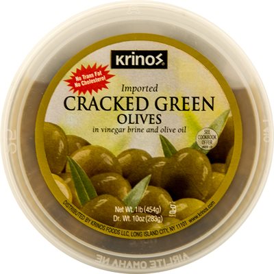 KRINOS Green Olives 16oz