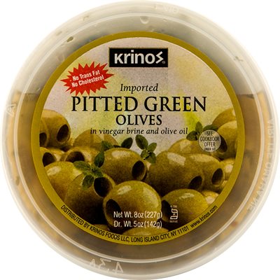 KRINOS Pitted Green Olives 32oz