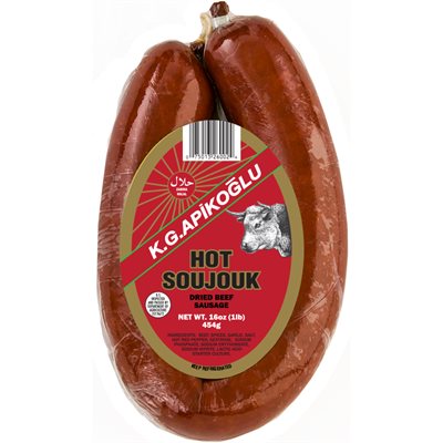 APIKOGLU Hot Soujouk 1lb pack APIKOGLU Hot Soujouk 1lb pack