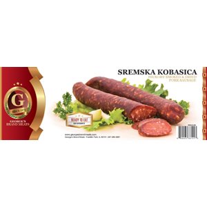 GEORGE'S Smoked Dried Pork Sausage (Sremska Kobasica) Appr 20lb