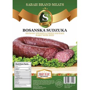 SABAH Smoked Dried Sausage Made with Beef (Bosanski Sudzuk) Appr 20lb