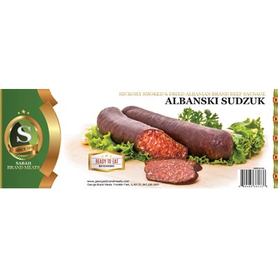SABAH Beef Smoked Albanian Style Sausage (Albanski Sudzuk) Appr 20lb SABAH Beef Smoked Albanian Style Sausage (Albanski Sudzuk) Appr 20lb