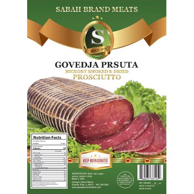 SABAH Smoked Dried Beef (Govedja Prsuta) Appr 20lb SABAH Smoked Dried Beef (Govedja Prsuta) Appr 20lb