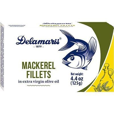 DELAMARIS Mackerel Fillets in Extra Virgin Olive Oil 125g