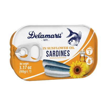 Delamaris Sardines in Sunflower Oil 90g Delamaris Sardines in Sunflower Oil 90g
