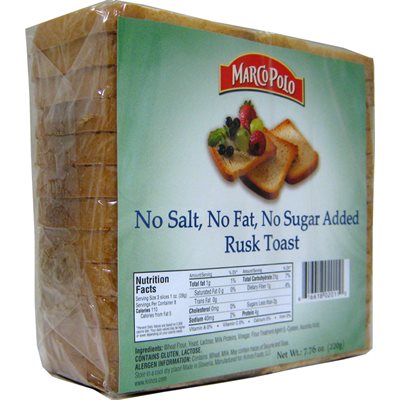 MARCO POLO Salt, Fat and Sugar-Free Golden Rusks 7.7oz MARCO POLO Salt, Fat and Sugar-Free Golden Rusks 7.7oz