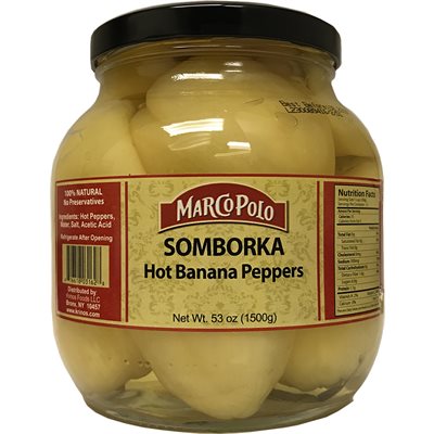 MARCO POLO Hot Banana Peppers (Somborka) 1500g MARCO POLO Hot Banana Peppers (Somborka) 1500g
