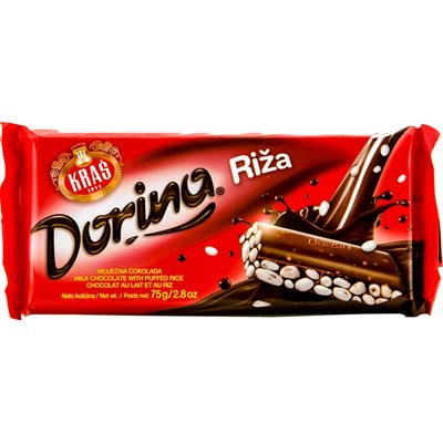 KRAS Dorina Chocolate with Puffed Rice 75g KRAS Dorina Chocolate with Puffed Rice 75g