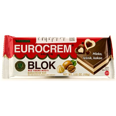 SWISSLION Eurocrem Hazelnut Bars 100g SWISSLION Eurocrem Hazelnut Bars 100g